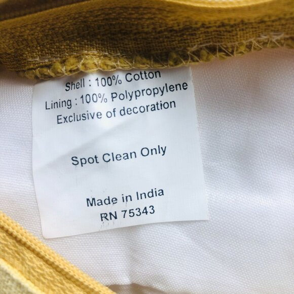 Vtg Shabby Chic Embroidered Textured Pumpkin Decorative Pillow Beige Cotton 19" - Picture 8 of 11